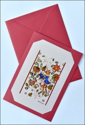 Carte enlumine par Thrse VERLY, Belgique